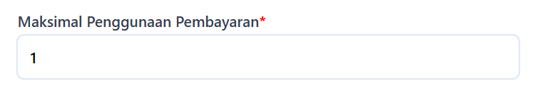Maksimal pemakaian Winpay Link